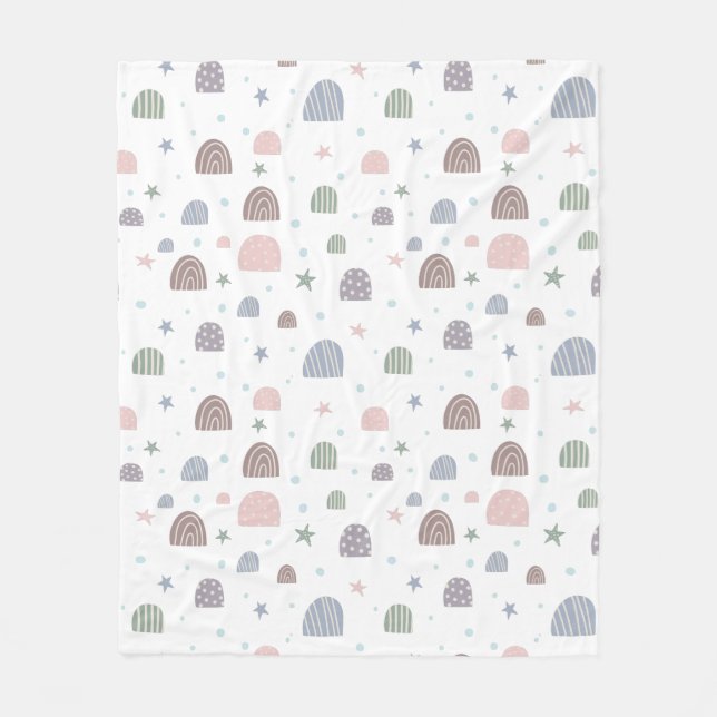 boho modern pastellartad regnbågsstjärna fleecefilt (Framsidan)