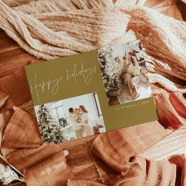 Boho Modern Photo jul Card | Retro-Helgdagar Inbjudningar