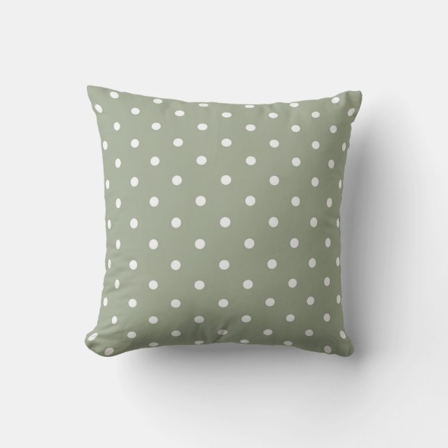 Boho Modern Polka Dot Neutral Earthy Sage Green Kudde (Framsida)