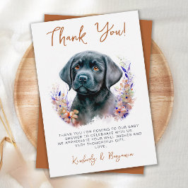 Boho Modern Puppy Hund Terracotta Baby Shower Tack Kort