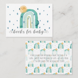 Boho Modern Rainbow Teal Bokar för Baby djurutrymm Visitkort
