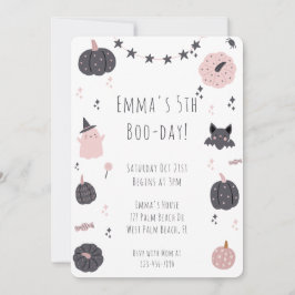 Boho Modern Rosa Halloween Birthday-inbjudan Inbjudningar
