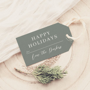 Boho Modern Sage Grönt-julfamiljen Presentetikett