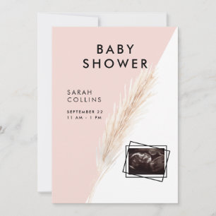 Boho Modern Ultrasound Baby Shower Inbjudningar