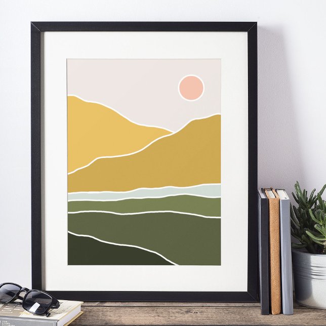 boho-modern väggkonstutskrift, värderaffischpapper poster (boho modern wall art Print)