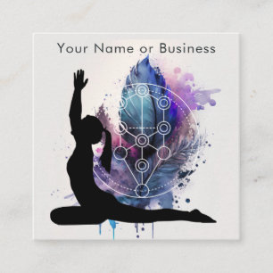 Boho Modern Yoga Meditation Helig Geometry Fyrkantigt Visitkort