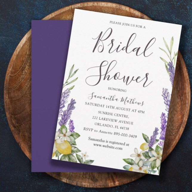 Boho Möhippa Lemon & Lavender Foliage Invita Inbjudningar (Skapare uppladdad)