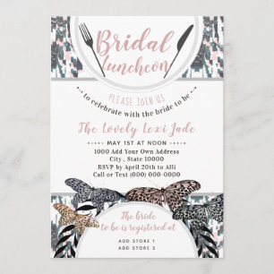 Boho Möhippa Luncheon Shower Vår Fall Call Inbjudningar