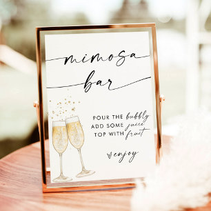 Boho Möhippa Mimosa Pub Sign Bubb Pub Inbjudningar