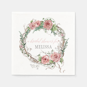 BOHO Möhippa Twig Gren Foliage Blommigt Ro Pappersservett