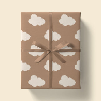 Boho Moln Himmel Enkel Könsneutral Barn Tan Presentpapper