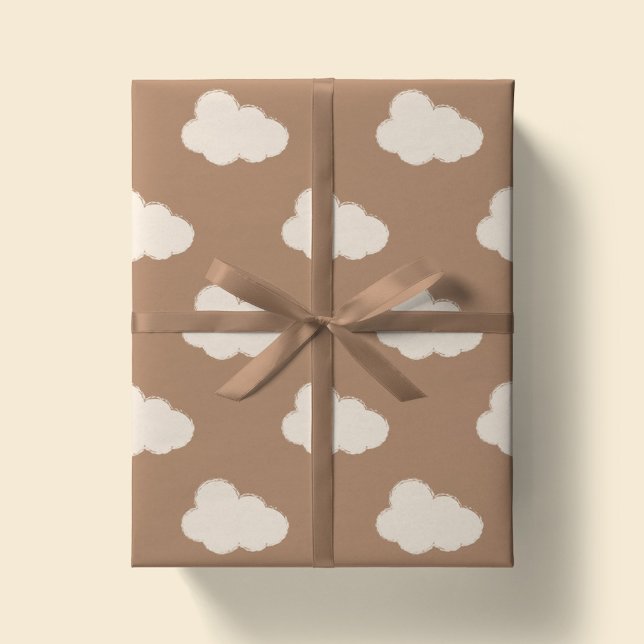 Boho Moln Himmel Enkel Könsneutral Barn Tan Presentpapper (Skapare uppladdad)