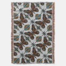 Boho Monarch Butterfly Inspired Diagonal Tile