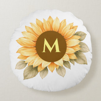 Boho-monogram Cottagecore-present Rund Kudde
