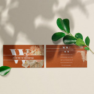 Boho Monogram Event Planner Bröllop Salon Business Visitkort