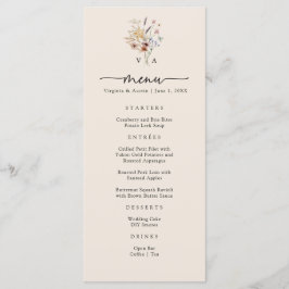 Boho Monogram Menus Meny