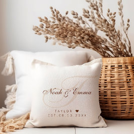 Boho Monogram Personlig par Namn Bröllop Kudde