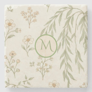 Boho-monogram-present i cottagecore-stil stenunderlägg