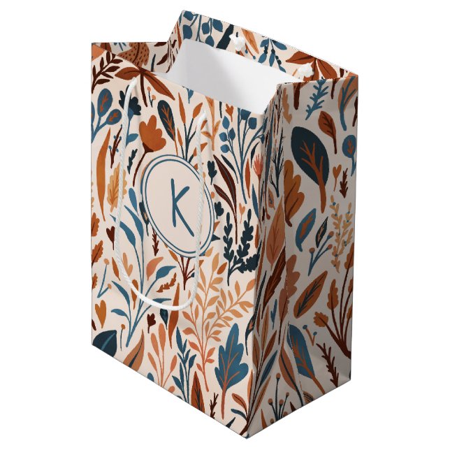 Boho-monogrammerade höstlövar (Framsidan Vinklad)