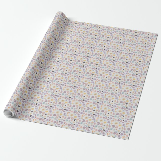 Boho mönster 02.w Offwhite BG Presentpapper (Utrullad)