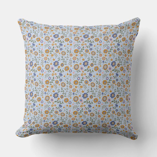 Boho mönster 1.w Lblue BG Kudde (Framsida)