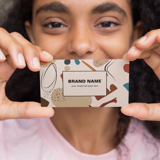 Boho Mönster Abstrakt Geometric Terracotta Visitkort (Skapare uppladdad)