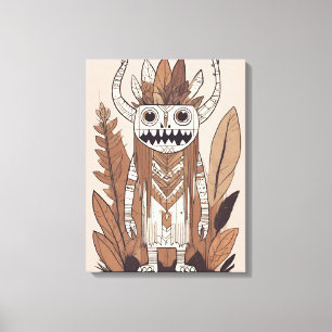 Boho Monster Löv botaniska konsten stil Modern Canvastryck