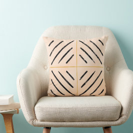 Boho mönster neatral black and creme feminine kudde