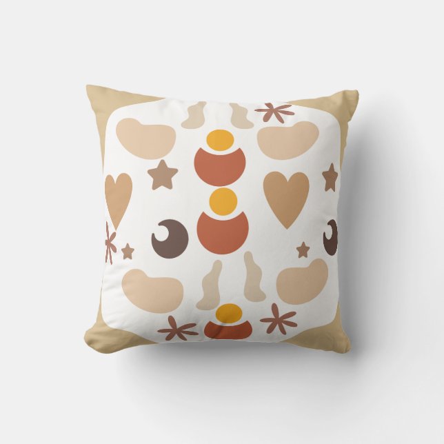 "Boho Mönster Square Pillow - Bohemian Stil Home Kudde (Framsida)
