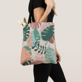 Boho Monstera Tote Bag Tygkasse