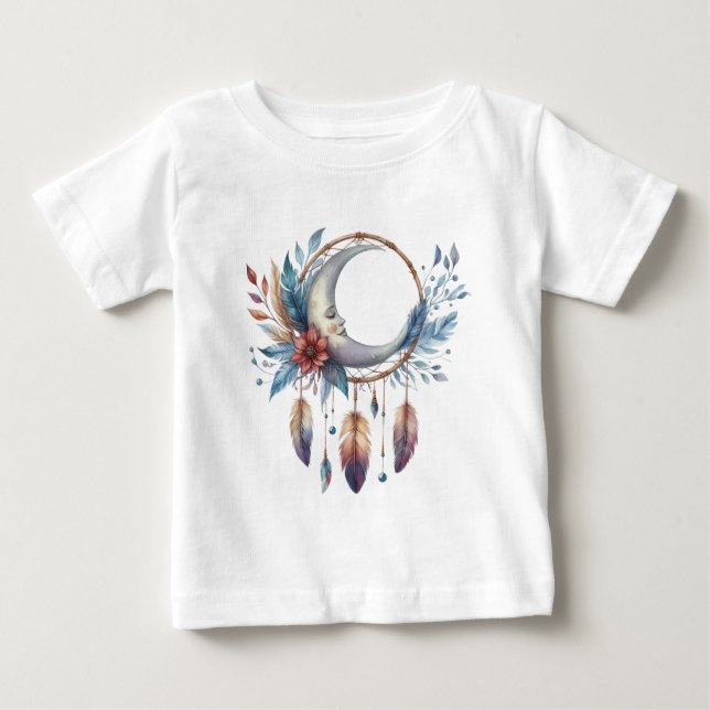 Boho Moon Baby T-shirt (Framsida)