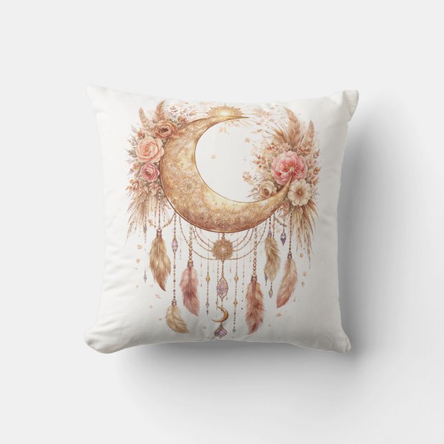 Boho Moon Mystisk Vibe Kudde (Framsida)
