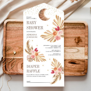Boho Moon Palm Jordnära Blommig Pampas Bebisdopp