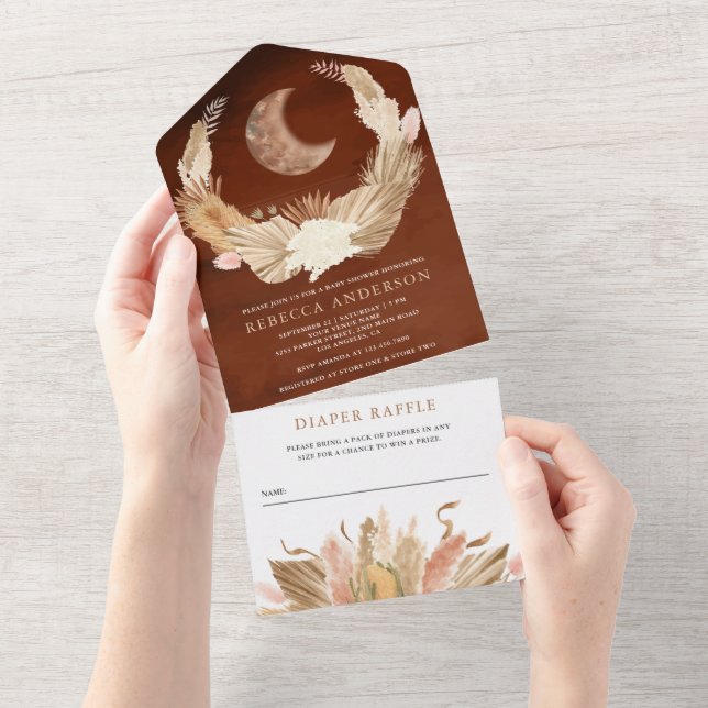 Boho Moon Pampasgräs Terrakotta Bebisdusch (Tearaway)