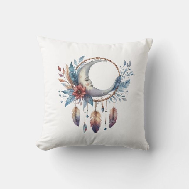 Boho Moon Throw Pillow Kudde (Framsida)