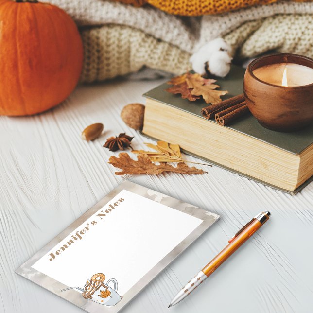 Boho mörk Fall Tema anpassningsbar för varmt kaffe Anteckningsblock (Boho dark Fall theme warm coffee custom Notes)