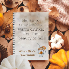 Boho mörk Fall Tema varmt kaffe Spiral bärbar dato Anteckningsbok