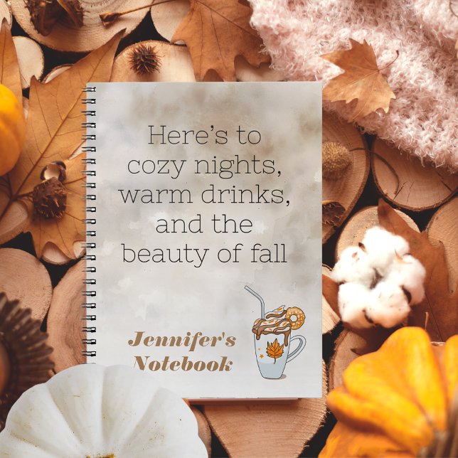 Boho mörk Fall Tema varmt kaffe Spiral bärbar dato Anteckningsbok (Boho dark Fall theme warm coffee Spiral Notebook)
