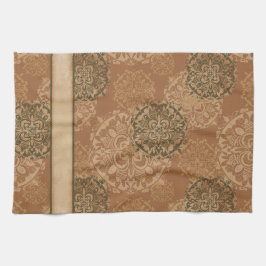 Boho Mörk Rust Mandalas Kitchen Towel Kökshandduk