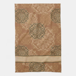 Boho Mörk Rust Mandalas Kitchen Towel Kökshandduk