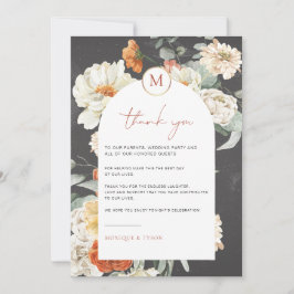 Boho Mörka Blommor | Bröllopsbord Tackkort