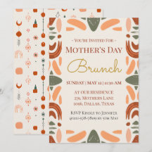 Boho mormorsdagsbrunch inbjudan kort