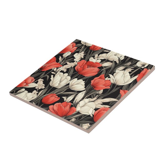 Boho Moroccan Tulip Ceramic Tiles for Bath Accent Kakelplatta (Sidan)