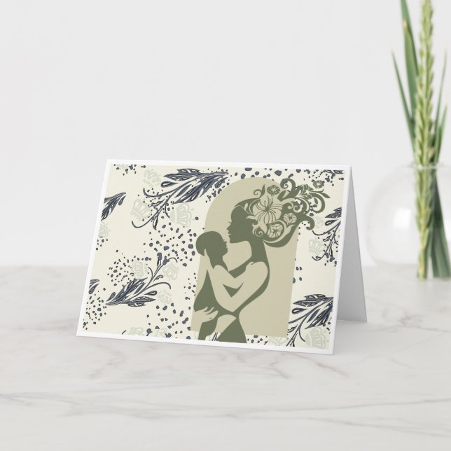 Boho Mors dag Card (Grönt) Helgkort (Framsida)