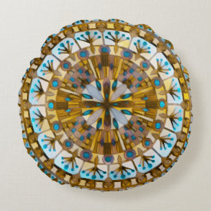 Boho Mosaic Tile gult honey - Rund Kudde