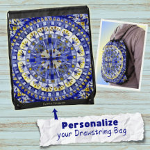 Boho Mosaic Tile Navy Blue Vatten -
