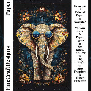 Boho Mosaik Elefant, Solglasögon, CP9 Craftpapper