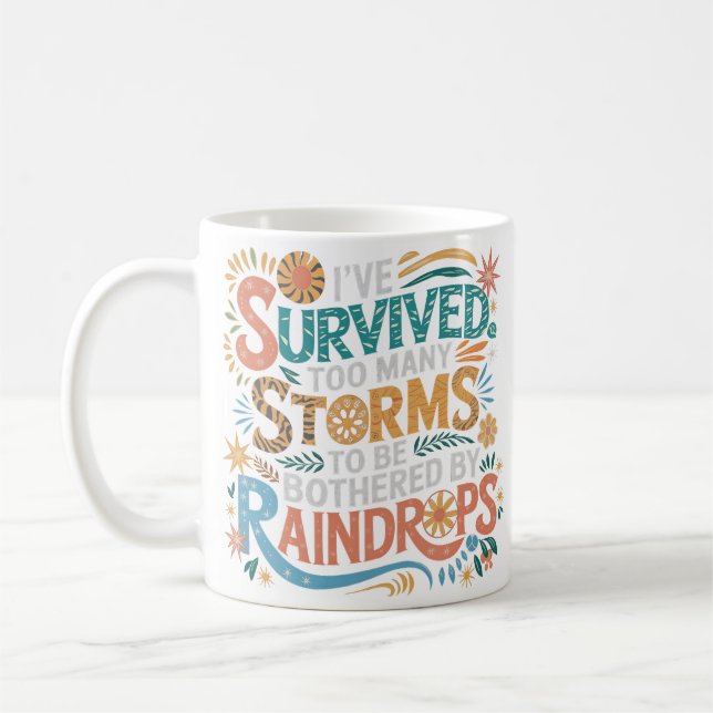 Boho Motivational Pastel Survivor Gift Kaffemugg (Vänster)