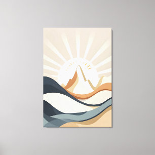 "Boho Mountain Abstrakt Ligcape Art Skriv ut Canvastryck