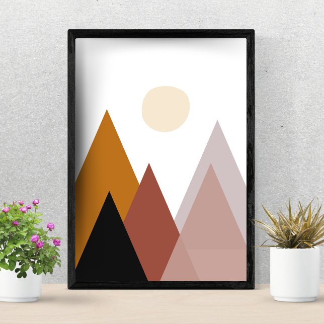 Boho Mountain stil Modern Minimalist Poster (Skapare uppladdad)
